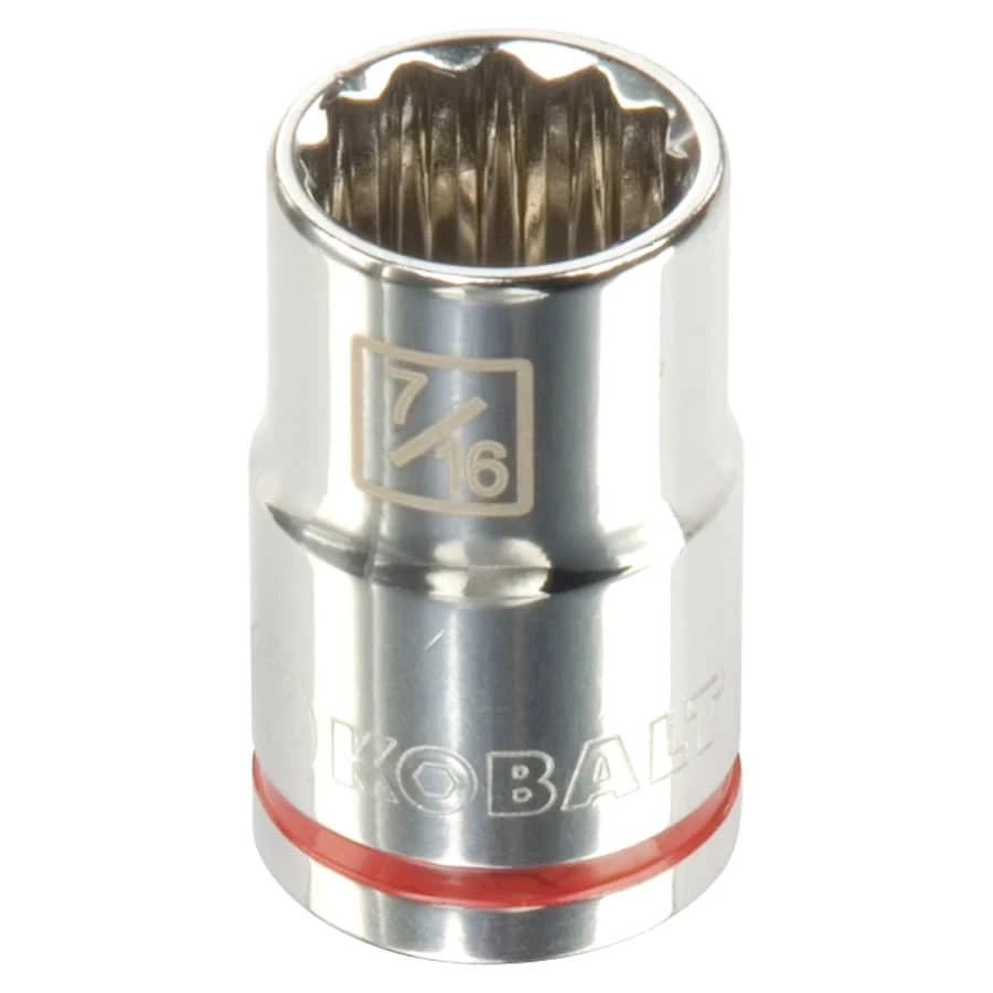 Kobalt Sockets & Socket Sets Standard (SAE) 3/8-in Drive 12-point 7/16-in Shallow Socket 1 Kobalt Sockets & Socket Sets Standard (SAE) 3/8-in Drive 12-point 7/16-in Shallow Socket