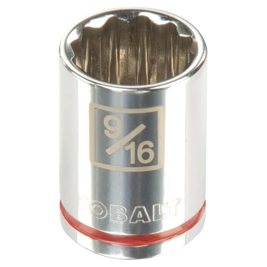 Kobalt Sockets & Socket Sets Standard (SAE) 3/8-in Drive 12-point 9/16-in Shallow Socket 1 Kobalt Sockets & Socket Sets Standard (SAE) 3/8-in Drive 12-point 9/16-in Shallow Socket