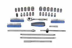 Kobalt Mechanics Tool Sets Specialized Extensions 63-Piece Standard (SAE) and Metric Combination Polished Chrome Mechanics Tool Set (1/4-in)