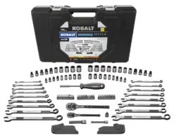 Kobalt Mechanics Tool Sets Universal 115-Piece Standard (SAE) and Metric Combination Matte Mechanics Tool Set (1/4-in; 3/8-in)