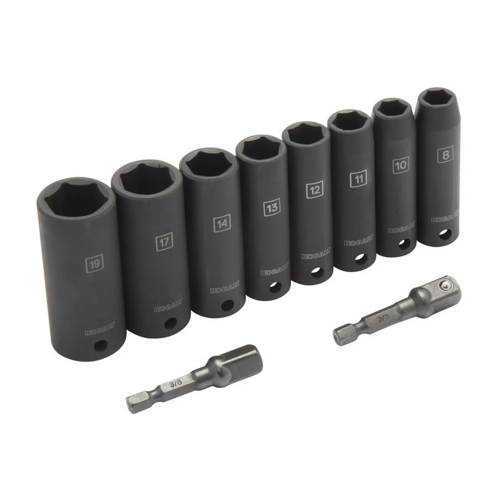 Kobalt Impact Sockets & Impact Socket Sets 10-Piece Metric 3/8-in Drive Set 6-Point Impact Socket Set 1 Kobalt Impact Sockets & Impact Socket Sets 10-Piece Metric 3/8-in Drive Set 6-Point Impact Socket Set