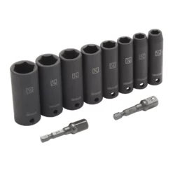 Kobalt Impact Sockets & Impact Socket Sets 10-Piece Standard (SAE) 3/8-in Drive Set 6-Point Impact Socket Set