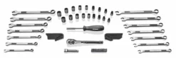 Kobalt Mechanics Tool Sets Universal 67-Piece Standard (SAE) and Metric Combination Matte Mechanics Tool Set (3/8-in)