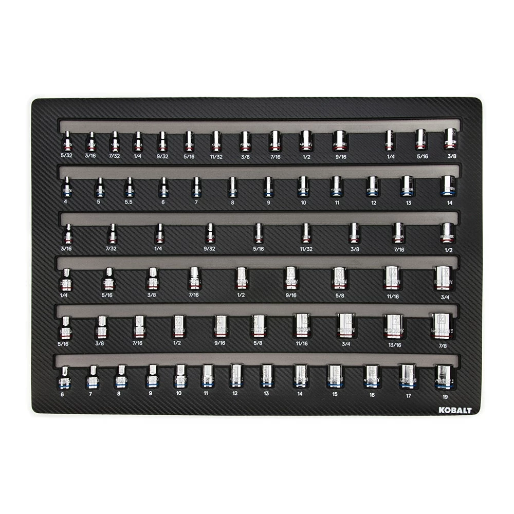 Kobalt Mechanics Tool Sets 300-Piece Standard (SAE) and Metric Combination Polished Chrome Mechanics Tool Set (1/4-in; 3/8-in) 5 Kobalt Mechanics Tool Sets 300-Piece Standard (SAE) and Metric Combination Polished Chrome Mechanics Tool Set (1/4-in; 3/8-in) - Image 5