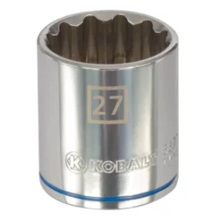Kobalt Sockets & Socket Sets Metric 1/2-in Drive 12-point 27-mm Shallow Socket