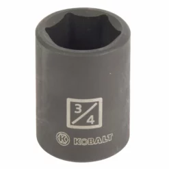 Kobalt Impact Sockets & Impact Socket Sets -Piece Standard (SAE) 1/2-in Drive 3/4-in 6-Point Impact Socket
