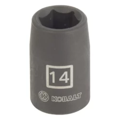 Kobalt Impact Sockets & Impact Socket Sets Metric 1/2-in Drive 14mm 6-Point Impact Socket