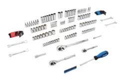 Kobalt Mechanics Tool Sets 154-Piece Standard (SAE) and Metric Combination Polished Chrome Mechanics Tool Set (1/4-in; 3/8-in) -Kobalt Sales Shop 10182276 scaled