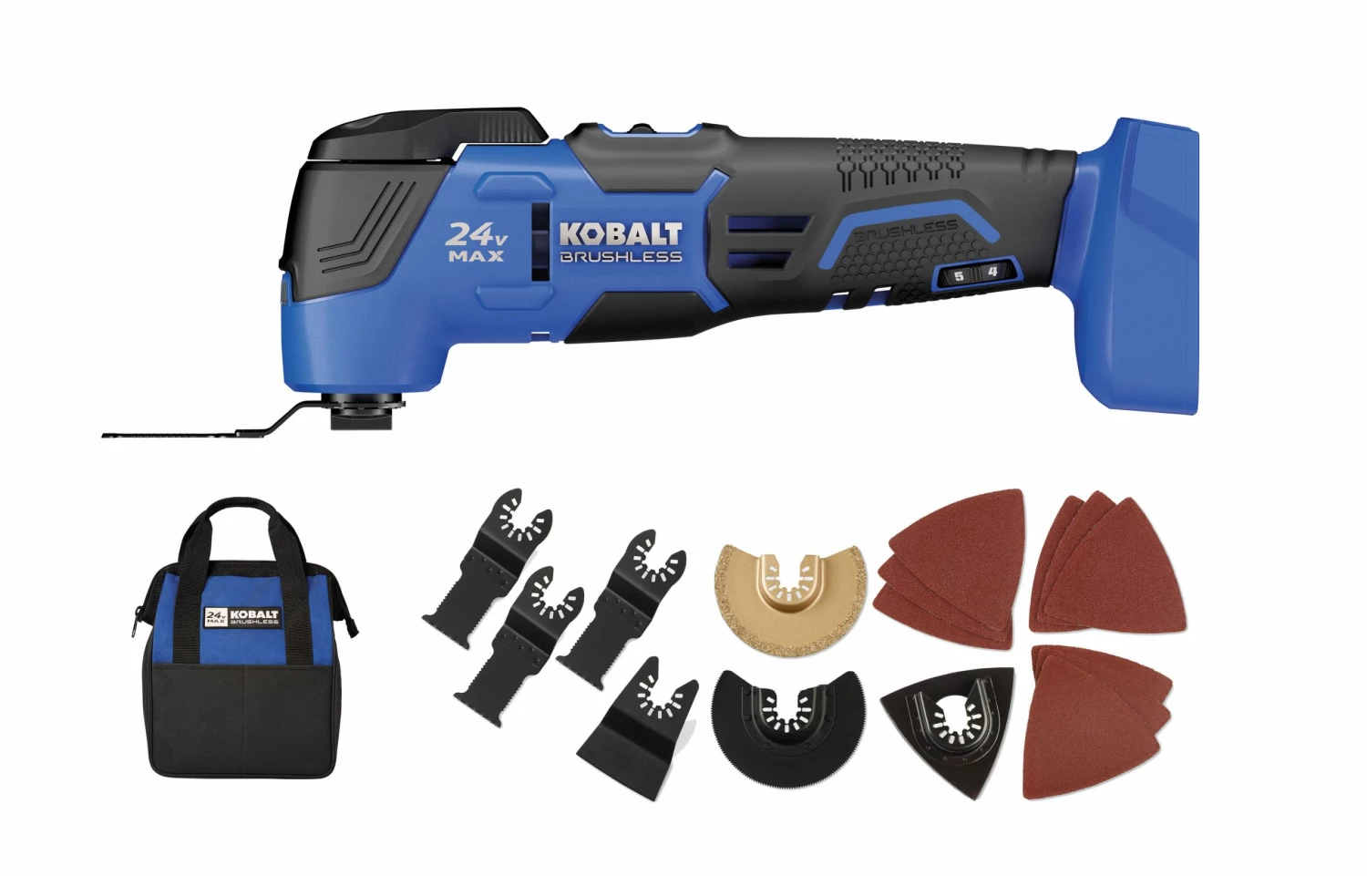 Kobalt Oscillating Tool Kits 18-Piece Brushless 24-volt Max Variable Speed Oscillating Multi-Tool Kit with Soft Case 2 Kobalt Oscillating Tool Kits 18-Piece Brushless 24-volt Max Variable Speed Oscillating Multi-Tool Kit with Soft Case - Image 2