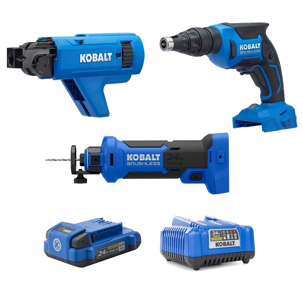 Kobalt Power Tool Combo Kits 3-Tool 24-Volt Max Brushless Power Tool Combo Kit Case (1-Battery Included and Charger Included) 1 Kobalt Power Tool Combo Kits 3-Tool 24-Volt Max Brushless Power Tool Combo Kit Case (1-Battery Included and Charger Included)