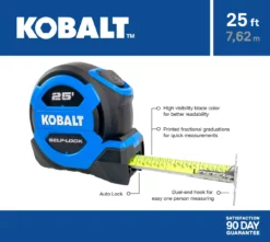 Kobalt Tape measures 25-ft Auto Lock Tape Measure -Kobalt Sales Shop 16463822