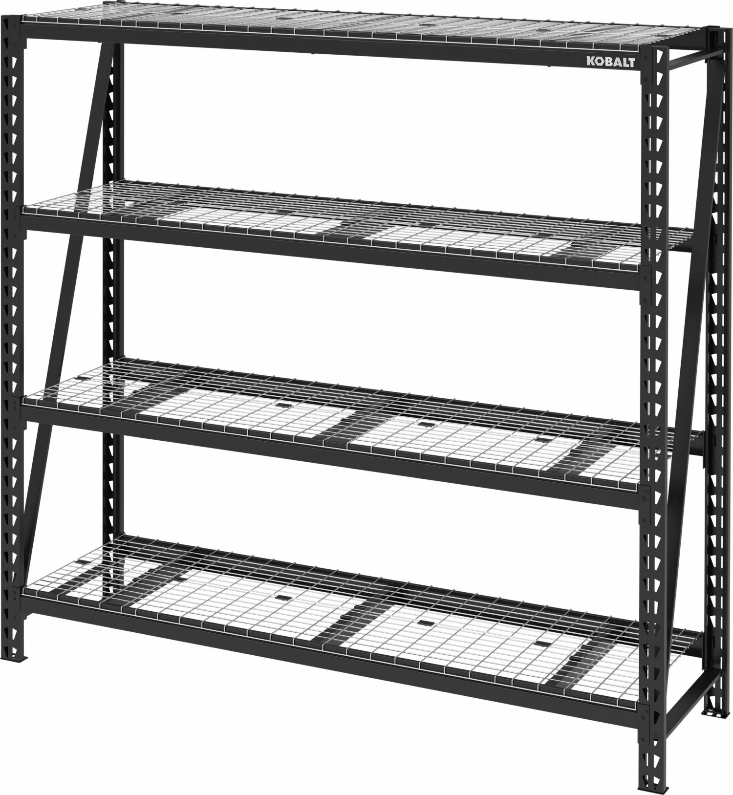 Kobalt Freestanding Shelving Units 77-in W x 24-in D x 72-in H 4-Tier Heavy Duty Steel Utility 1 Kobalt Freestanding Shelving Units 77-in W x 24-in D x 72-in H 4-Tier Heavy Duty Steel Utility