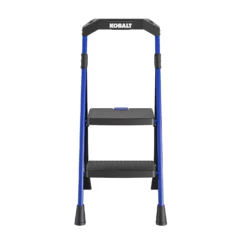 Kobalt Step Stools 2-Step 300-lb Capacity Black Steel Foldable Step Stool