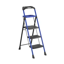 Kobalt Step Stools 3-Step 300-lb Capacity Black Steel Foldable Step Stool -Kobalt Sales Shop 17788338