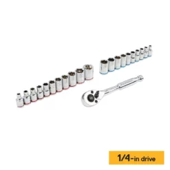 Kobalt Mechanics Tool Sets Centennial 100-Piece Standard (SAE) and Metric Combination Polished Chrome Mechanics Tool Set (1/4-in; 3/8-in) -Kobalt Sales Shop 40333059