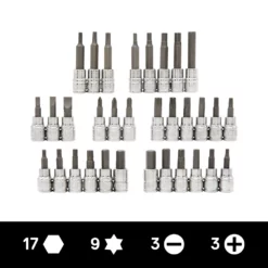 Kobalt Driver Sockets & Sets 42-Piece 3/8-in Drive Set Hex; Torx; Phillips; Flathead Bit Standard (SAE) and Metric Combination Driver Socket Set -Kobalt Sales Shop 42143243