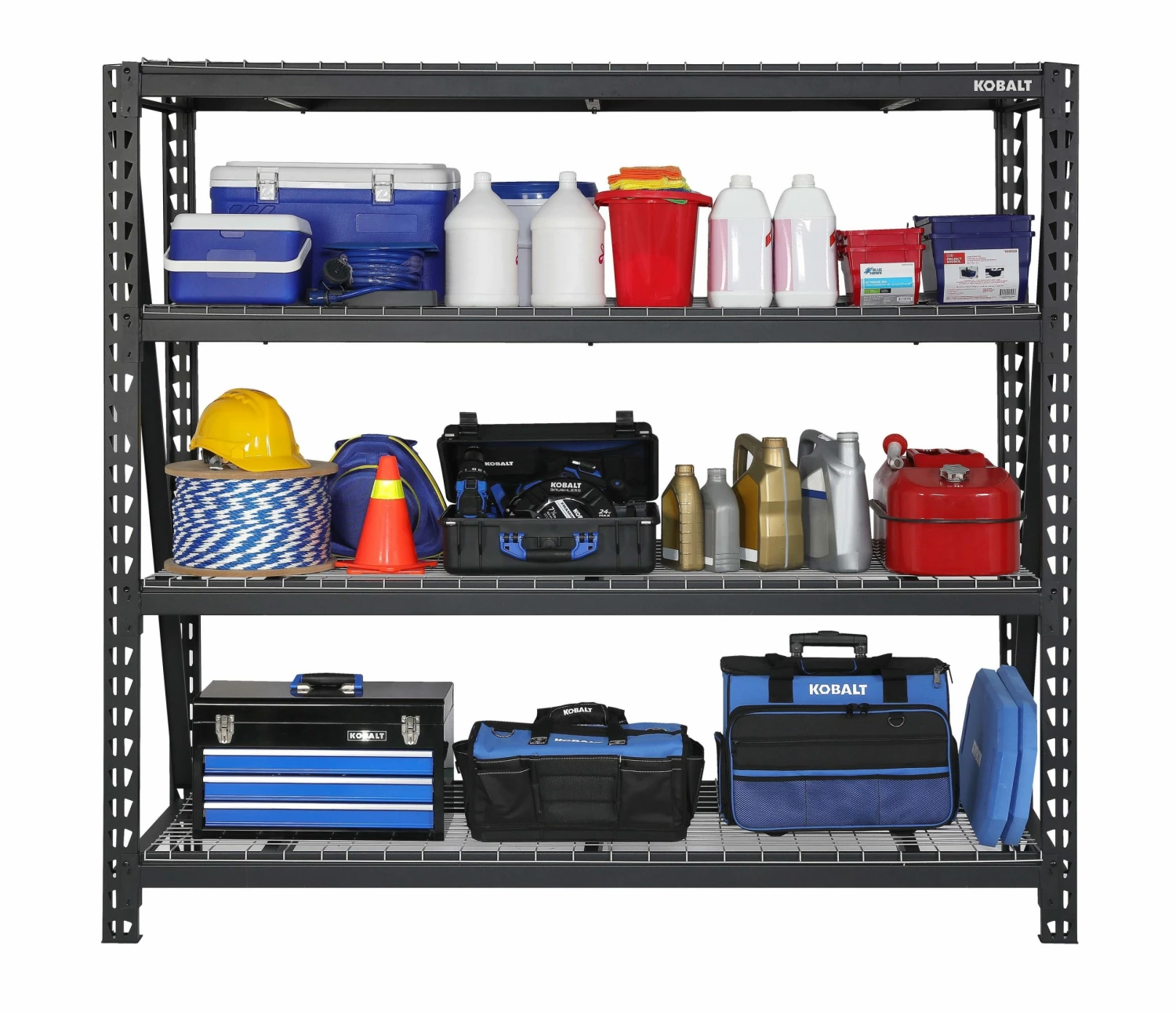 Kobalt Freestanding Shelving Units 77-in W x 24-in D x 72-in H 4-Tier Heavy Duty Steel Utility 3 Kobalt Freestanding Shelving Units 77-in W x 24-in D x 72-in H 4-Tier Heavy Duty Steel Utility - Image 3