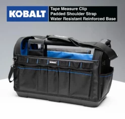Kobalt Tool Bags Plumbing Tool Bag with Caddy Black, Blue Polyester 12.99-in