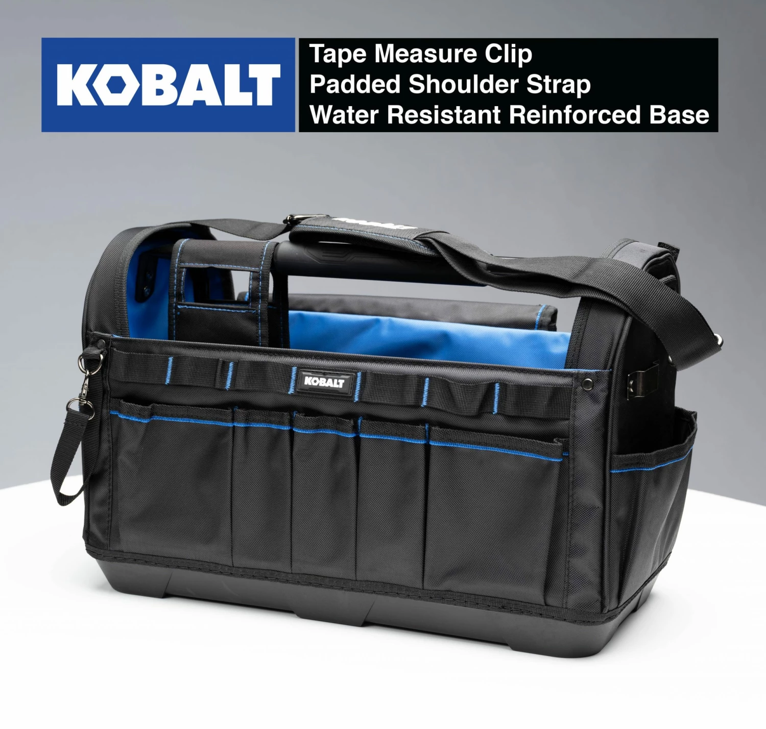 Kobalt Tool Bags Plumbing Tool Bag with Caddy Black, Blue Polyester 12.99-in 1 Kobalt Tool Bags Plumbing Tool Bag with Caddy Black, Blue Polyester 12.99-in