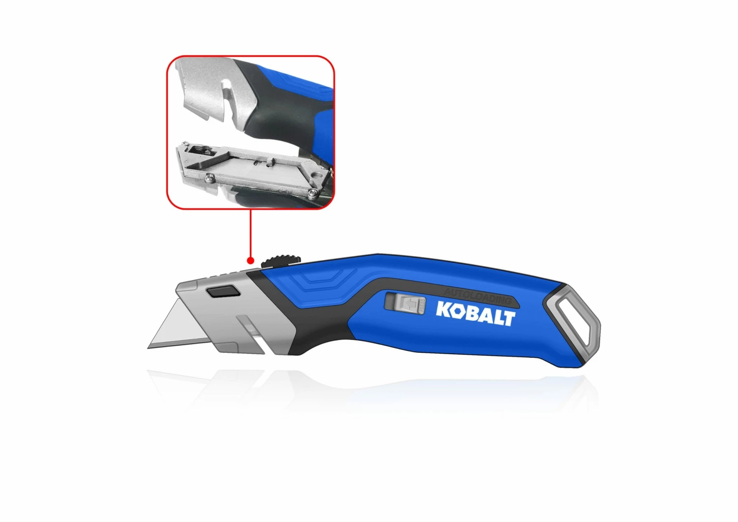 Kobalt Utility Knives Kobalt Auto Loading Retractable Utility Knife 18mm 5-Blade Retractable Utility Knife with On Tool Blade Storage 1 Kobalt Utility Knives Kobalt Auto Loading Retractable Utility Knife 18mm 5-Blade Retractable Utility Knife with On Tool Blade Storage