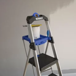 Kobalt Step Stools 3-Step 250-lb Capacity Gray Aluminum Foldable Step Stool -Kobalt Sales Shop 43410325