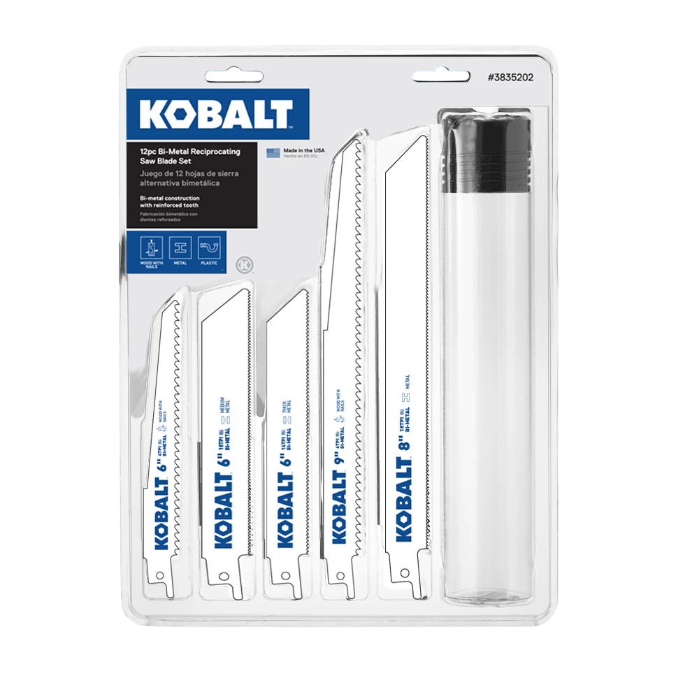 Kobalt Reciprocating Saw Blades 12-Pack Bi-Metal Set Wood/Metal Cutting Reciprocating Saw Blade Set 1 Kobalt Reciprocating Saw Blades 12-Pack Bi-Metal Set Wood/Metal Cutting Reciprocating Saw Blade Set