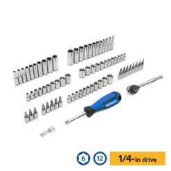 Kobalt Mechanics Tool Sets 309-Piece Standard (SAE) and Metric Combination Polished Chrome Mechanics Tool Set (1/4-in; 3/8-in) -Kobalt Sales Shop 44194581