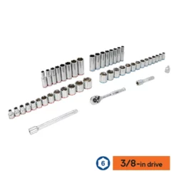 Kobalt Mechanics Tool Sets 135-Piece Standard (SAE) and Metric Combination Polished Chrome Mechanics Tool Set (1/4-in; 3/8-in) -Kobalt Sales Shop 44317390