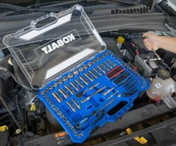 Kobalt Mechanics Tool Sets 135-Piece Standard (SAE) and Metric Combination Polished Chrome Mechanics Tool Set (1/4-in; 3/8-in) -Kobalt Sales Shop 44317392 scaled