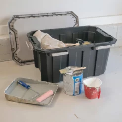 Kobalt Plastic Storage Totes X-large 24-Gallon (96-Quart) Grey Tote Latching Lid -Kobalt Sales Shop 46358952 scaled